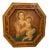 1900s "Madonna and Child" Italian Octagonal Oil Painting, Framed For Sale