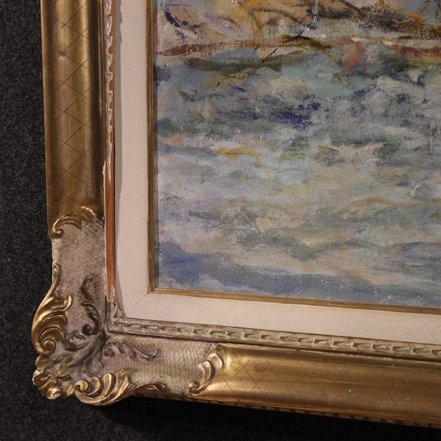 Luigi Mantovani, View of Venice with the Doge's Palace, 1920, Oil on Canvas For Sale - Image 7 of 16
