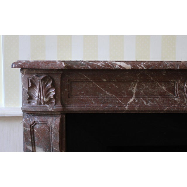 Mid 19th Century Waldorf Astoria Rouge Royal Marble Mantel For Sale - Image 5 of 12