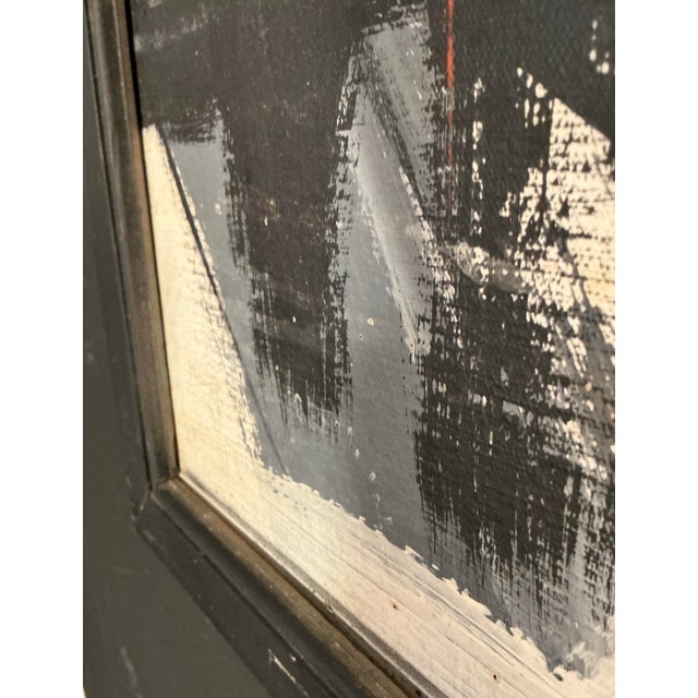 Vintage Framed Abstract Expressionist Acrylic on Canvas Painting Attributed to Nigel Greaves Style For Sale - Image 9 of 11