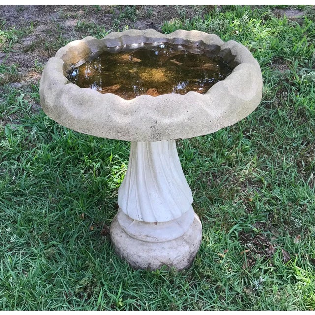 Mid-Century Modern Vintage Concrete Birdbath For Sale - Image 3 of 10