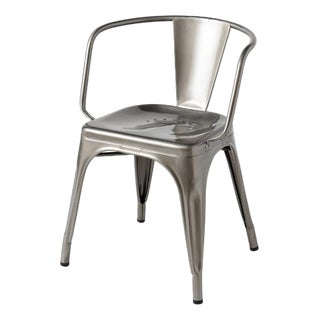 AC16 Armchair in Varnished Raw Steel from Tolix For Sale
