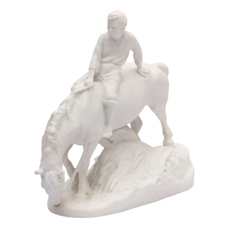 Biscuit Figurine of Boy on a Horse For Sale