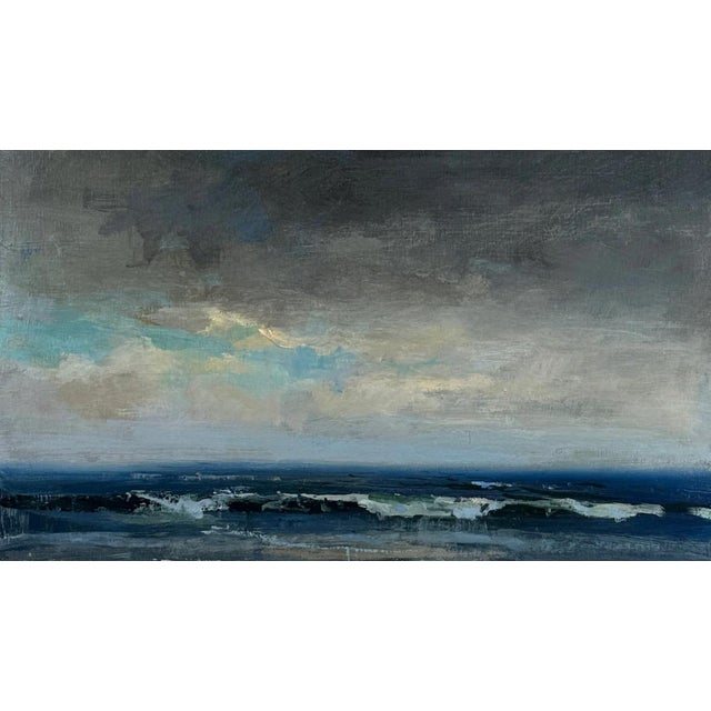 Contemporary Original Jeremy Miranda Seascape Painting on Cradled Wood For Sale