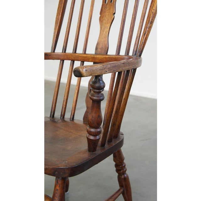 Antique English Highback Windsor Dining Room Chair For Sale - Image 11 of 13
