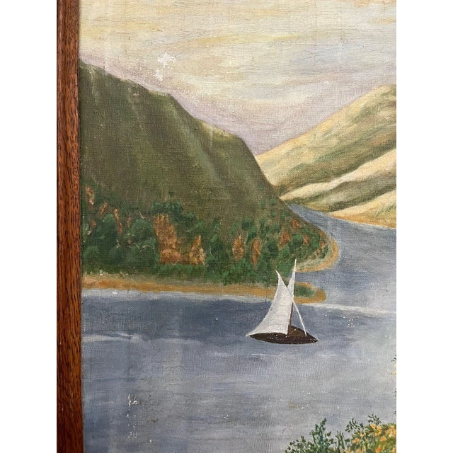 Vintage Original Framed and Signed Lakeside Landscape Artwork. For Sale - Image 9 of 10