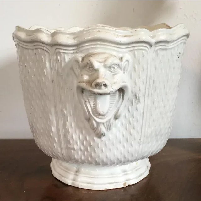 Off-white 18th Century French Pont-Aux-Choux Earthenware Planter For Sale - Image 8 of 11