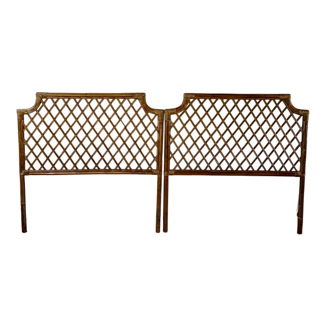 Vintage Chinoiserie Bamboo Rattan Headboards a Pair Chairish