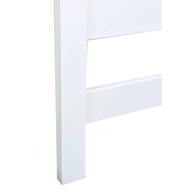 Wood Paul Frankl Style Mid Century Modern White Lacquered Wood King-Size Headboard, 1950's For Sale - Image 7 of 9