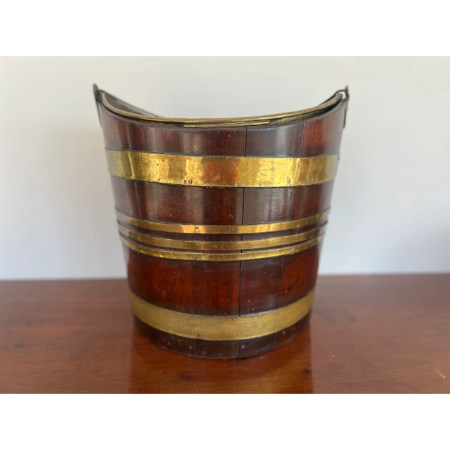 19th Century George III Mahogany & Brass Mounted Peat or Kindling Bucket C. 1800 For Sale - Image 5 of 8