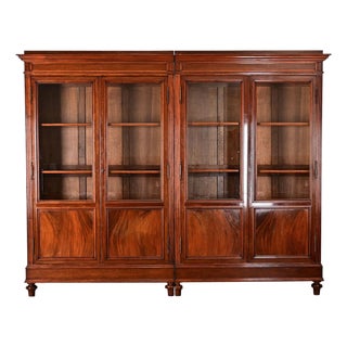 French 19th Century Mahogany Louis XVI Style Bibliotheque For Sale