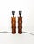 The lampshade is not included ! Pair of French table lamps dating from the 1990s, featuring tall turned wooden bases with...