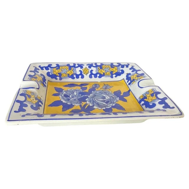 Blue Blue and Yellow Ceramic Ashtray or Vide Poche, Italy, 1960s For Sale - Image 8 of 8