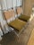 Vintage Mid Century Modern cane back and stainless steel frame, olive green original upholstery chairs.