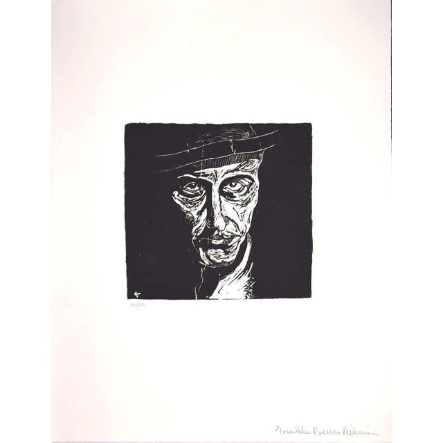 Self-Portrait is an original woodcut realized by Giuseppe Viviani in the 1920s. Hand-signed in pencil on the lower right...