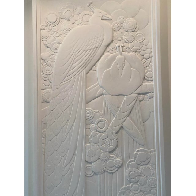 Contemporary Gorgeous One of a Kind Post Modern Contemporary Three Dimensional Fiberglass Peacock Wall Art Mural For Sale - Image 3 of 12