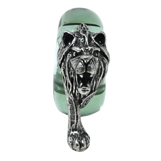 Vintage Makoulpa Safari Napkin Rings Set of 6 | Recycled Ngwenya Glass & Pewter African Wildlife Animals | Sustainable Ethical Nature Gift For Sale - Image 4 of 17