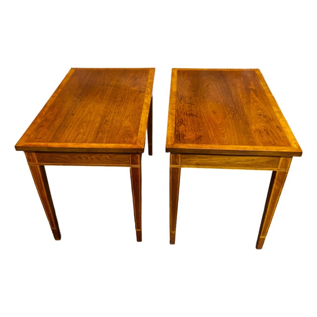 Edwardian Style Walnut Side Tables a Pair For Sale