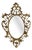20th Century Rococo Gilt Metal Oval Mirror, Italy, 1950s For Sale