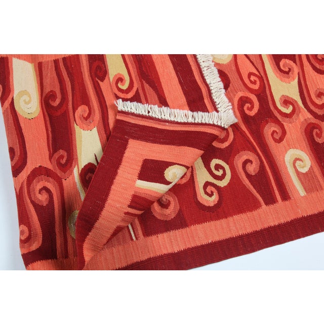 Handmade Modern Design Oushak Hallway Kilim Runner For Sale - Image 4 of 10