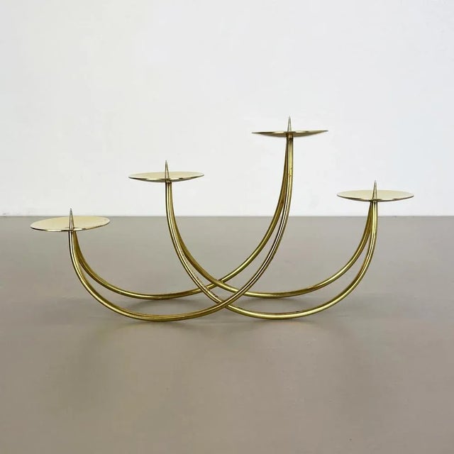 Sculptural Solid Brass Candleholder from Harald Buchrucker, Germany, 1950s For Sale - Image 4 of 18