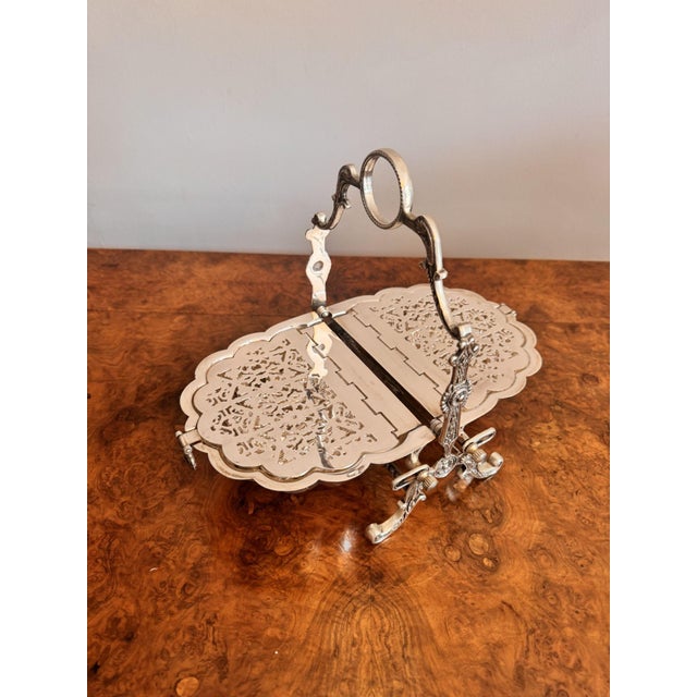 Antique Silver-Plated Folding Shell Biscuit Box, 1880 For Sale - Image 4 of 8