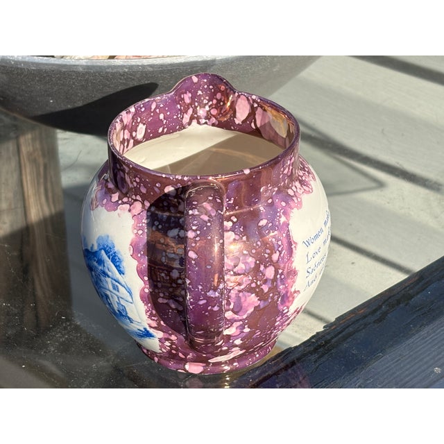 Ceramic Late 19th C English Transferware Sponge Finish Jug / Pitcher - The British Flag For Sale - Image 7 of 8