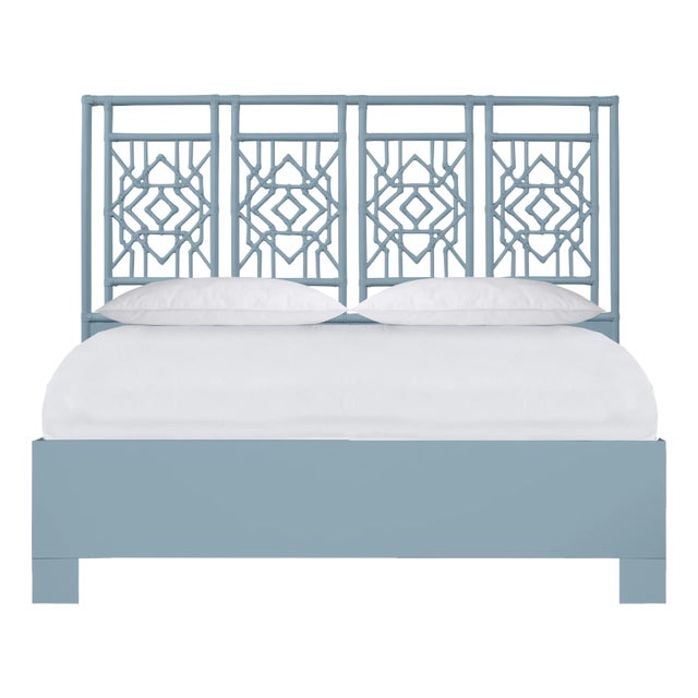 Tulum Platform Bed King, Pool Blue For Sale