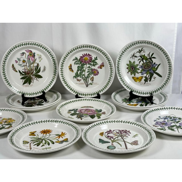 This highly sought after Set of Twelve Assorted Portmeirion Botanic Garden Dinner Plates Vintage 1972 made in England...