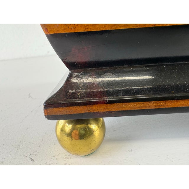 Shell Handsome Hand Painted Faux Tortoise Shell Jewelry Box by Maitland Smith For Sale - Image 7 of 12