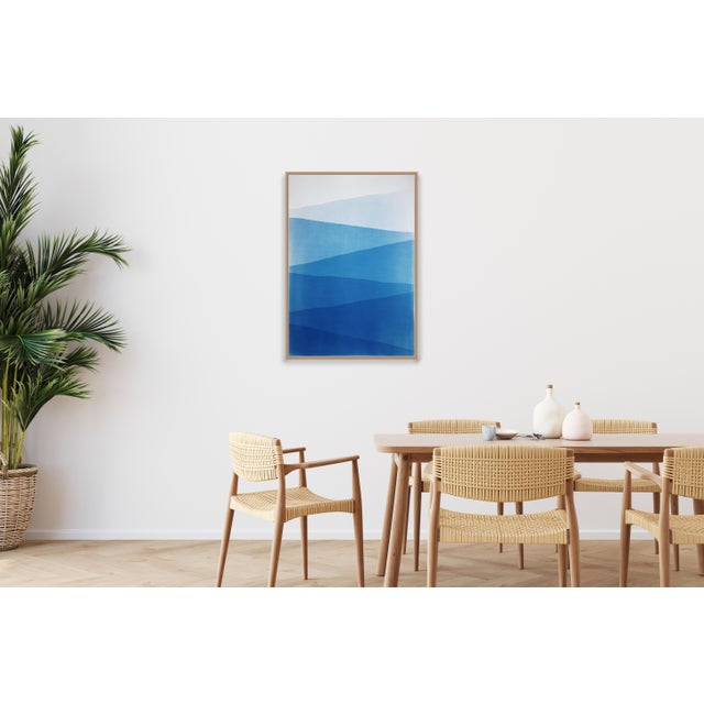 Blue 2026, Minimalist Abstract Landscape, Blue Mountains, Handmade Cyanotype Monotype on Watercolor Paper by Kind of Cyan For Sale - Image 8 of 8