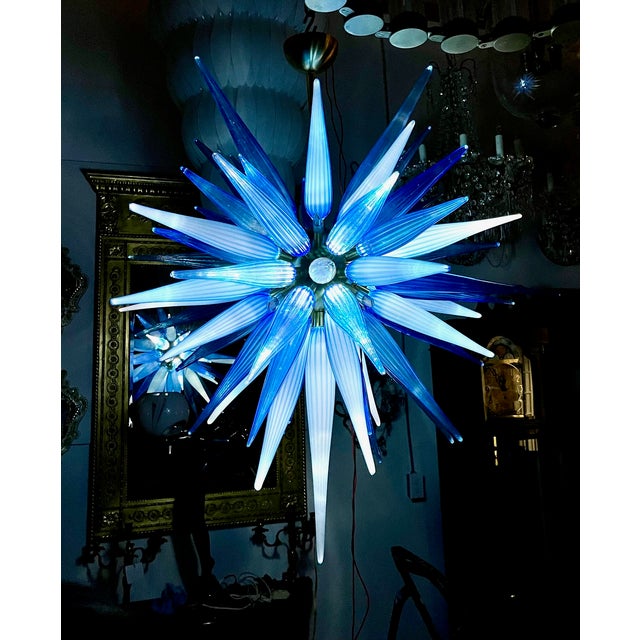 Metal Murano Glass Chandelier Sputnik Icicles Modern Chandelier For Sale - Image 7 of 9