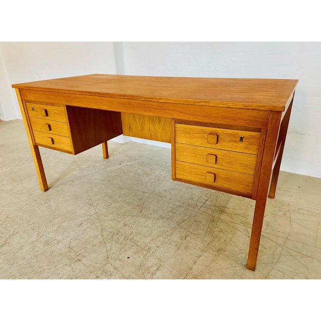 Mid-Century Danish Oak Desk from Domino Møbler, 1960s For Sale - Image 9 of 18