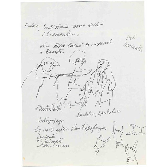 China ink drawing on paper. Not signed. Very good condition. This piece is attributed to the mentioned designer/maker. It...