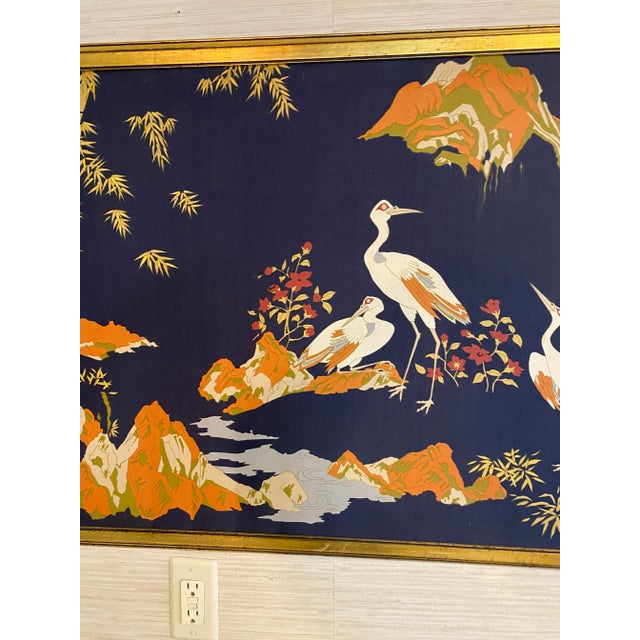 Vintage Mid 20th Century Framed Chinoiserie Silk Art For Sale - Image 4 of 10