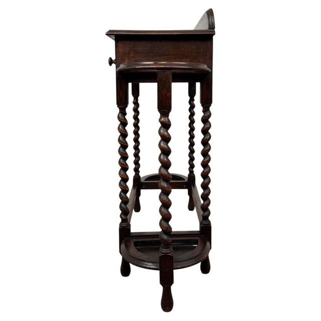 Antique Edwardian Oak Hall Stand, England For Sale - Image 10 of 12