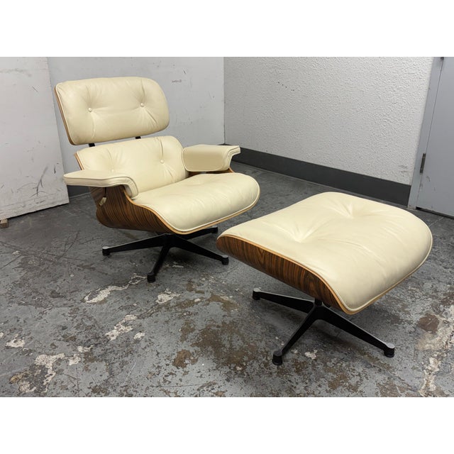Modern Eames Style Lounge Chair + Ottoman For Sale - Image 3 of 12