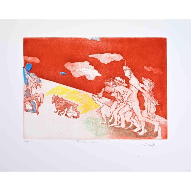 Sandro Chia, Swimmers, Etching, 1990s For Sale