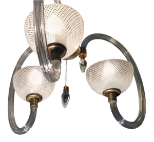 Precious Chandelier Reticello by Ercole Barovier, Venice, 1940s