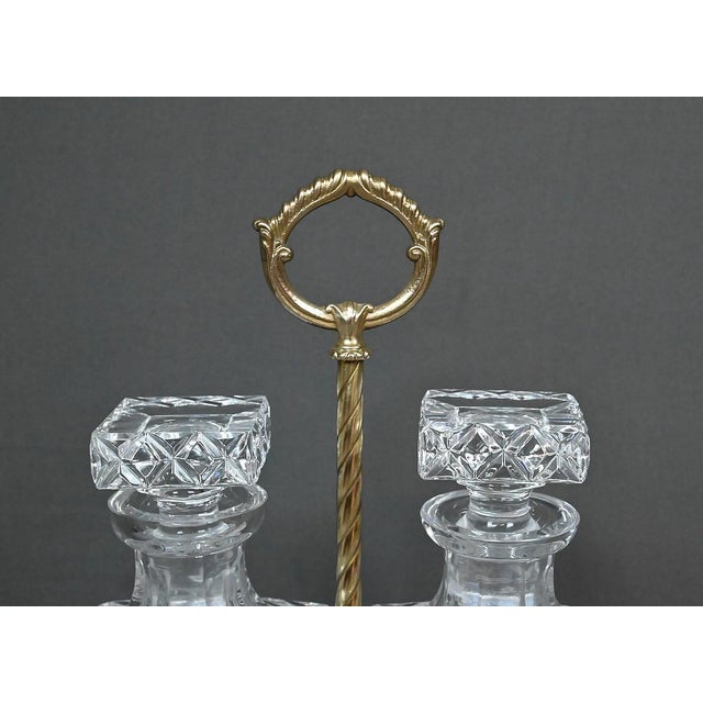 Bronze and Crystal Liquor Cabinet, Late 19th Century, Set of 3 For Sale - Image 6 of 18