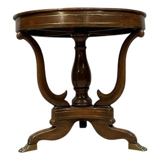 Empire Lombard Table in Mahogany and Brass, 1820s For Sale