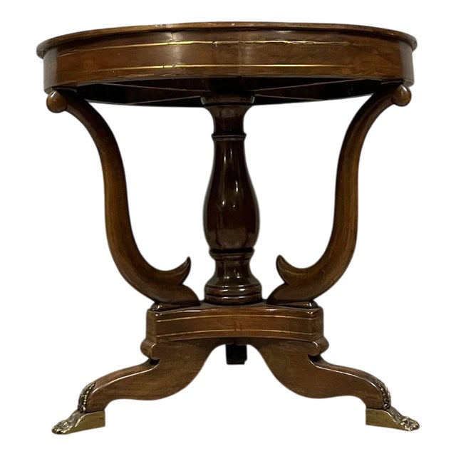 Empire Lombard Table in Mahogany and Brass, 1820s For Sale