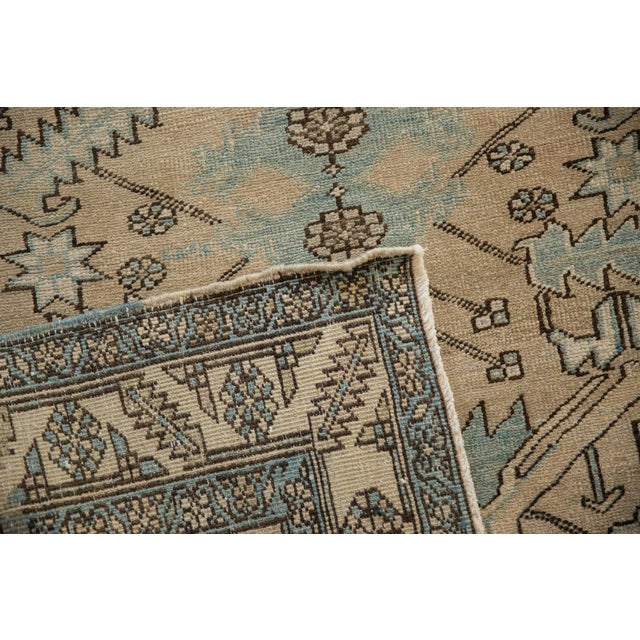 Beige 1940s Vintage Persian Heriz Serrated Leaf Wool Rug Runner For Sale - Image 8 of 12