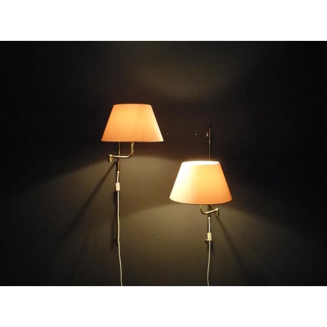 Regency Brass Wall Lamps by Florian Schulz, 1960s, Set of 2 For Sale - Image 6 of 12