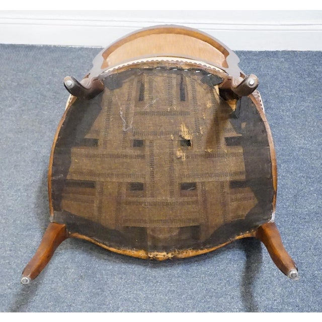 High End Vintage Walnut Louis XV French Provincial Accent Arm Chair For Sale - Image 9 of 9
