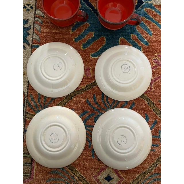 1960s Metlox Poppytrail Red Rooster Dinnerware Set 4 Place Settings For Sale - Image 11 of 11