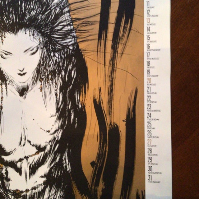 1980s Illustration Print From the "Fanciful Calendar" by Yoshitaka Amano, Produced by Ten Production. For Sale - Image 5 of 10