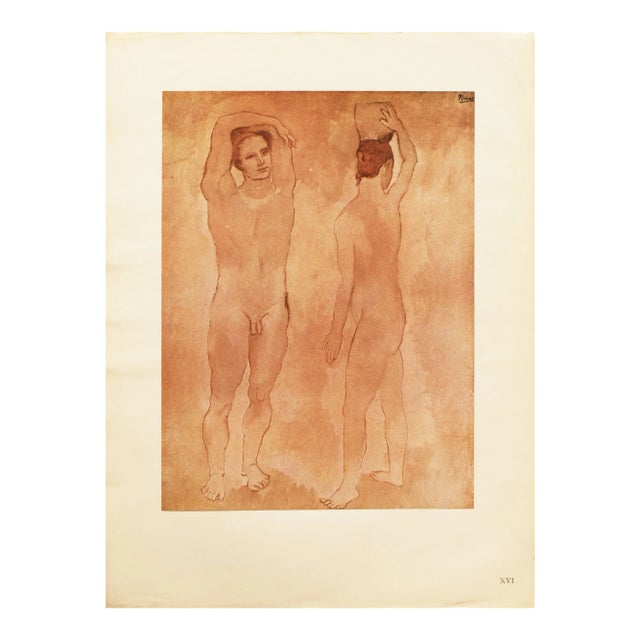1948 After P. Picasso "Les Adolescents", First Edition Period Parisian Offset Lithograph For Sale