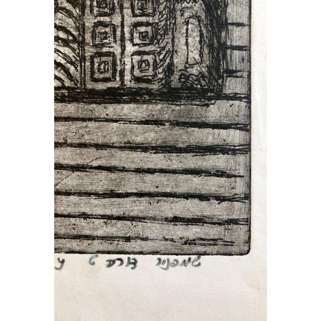 Dora Szampanier, Regensburg Germany Jewish Memorial Etching Destroyed Synagogue Folk Art Judaica For Sale In Miami - Image 6 of 9