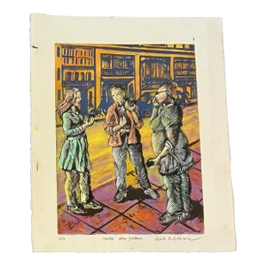 1980’s Original Colored Etching “Three New Yorkers” Signed Numbered 4/4